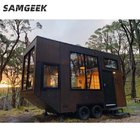 Luxury Tiny Loft Trailer Du lịch Kết cấu thép nhẹ Nhà lắp ghép bằng gỗ Trang chủ