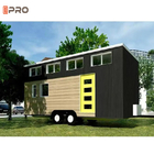Thiết kế hiện đại Nhà trên bánh Prefab Container Văn phòng Cấu trúc thép nhẹ Ngôi nhà nhỏ