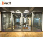 Thiết kế hiện đại Cửa trượt nhôm sơn tĩnh điện cho văn phòng Màu sắc cửa kính trượt tự động thương mại tùy chọn