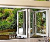 Cửa sổ gấp nhôm có thể gập lại bằng kính cho năng lượng nhà bếp - Màn hình cửa sổ gấp hiệu quả Cửa sổ gấp kính