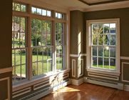 Cửa sổ nhôm sơn tĩnh điện màu trắng Cửa sổ có độ bền cao và an toàn Cửa sổ kính ba lớp tráng men Hung